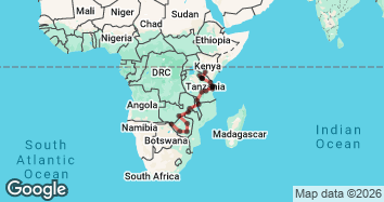 27 Day Nairobi to Victoria Falls Adventure Map Image
