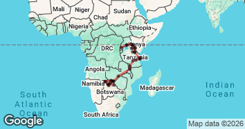 50 Day Ultimate Africa : Victoria Falls to Nairobi Safari Map Image