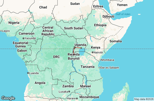 8 Day Unforgettable Encounters: Gorillas & Wildlife in Uganda & Rwanda Map