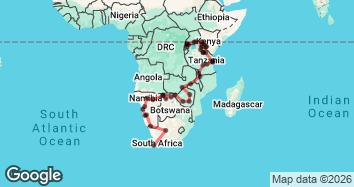 64 Day Cape Town to Masai Mara Adventure Map Image