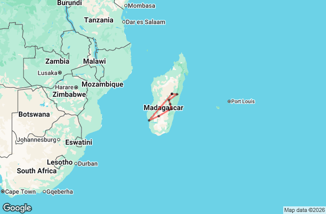 14 Day Madagascar Adventure Tour Map